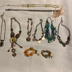 Chicos jewelry 10pc assortment: Vintage 2 long necklaces/6 shorter/2 bracelets